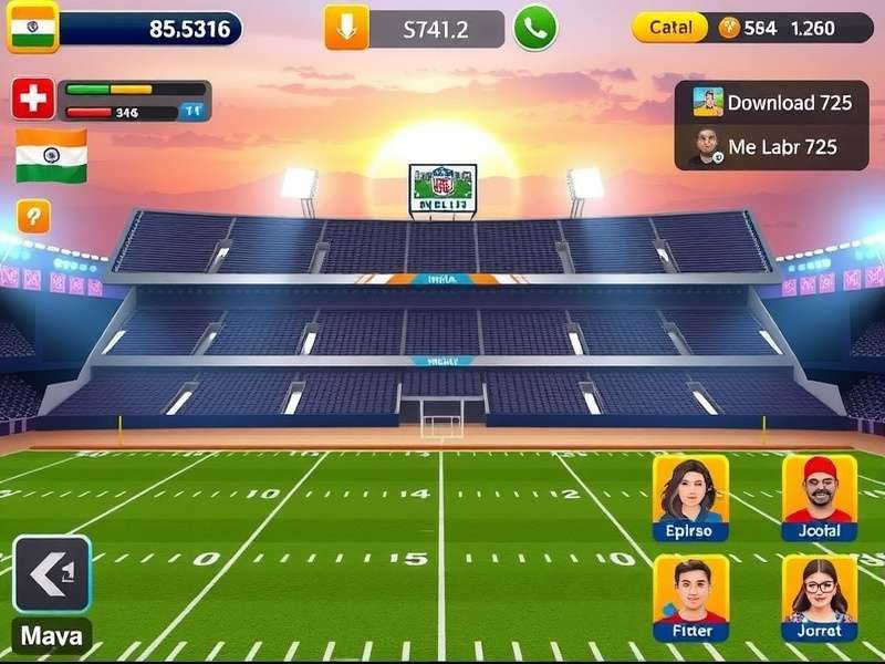 Delhi NFL Scoring Ace gameplay screenshot showing Indian-themed stadium